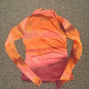 Zara multicolor shirt see-through with a tank top built in